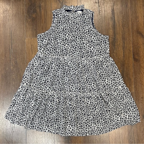 Mud Pie Nsomi Ruffle Dress in Navy Leopard SZ MED - Picture 3 of 6